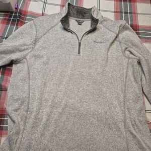 Eddie Bauer Men's Light Gray Zip-Up Sweater